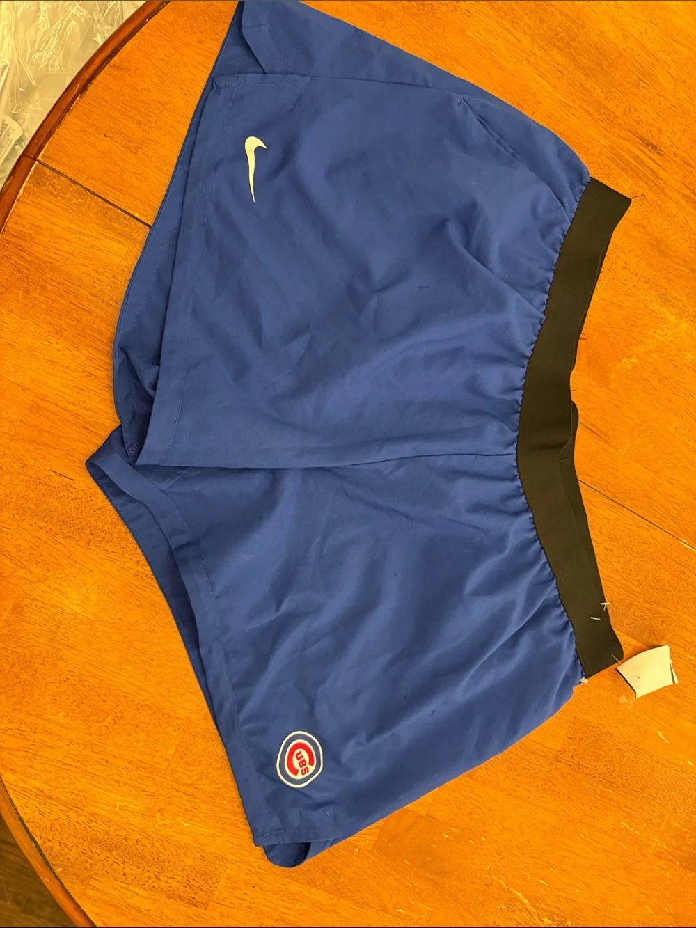 Nike Royal Blue Athletic Shorts with Black Waistband and Cubs Patch xxl